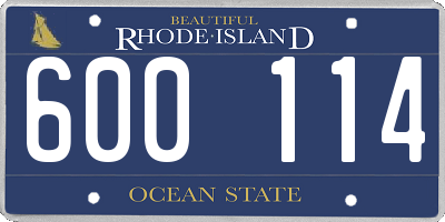 RI license plate 600114