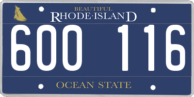 RI license plate 600116
