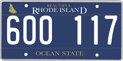 RI license plate 600117