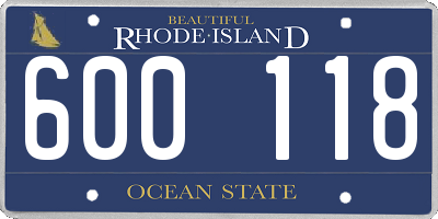 RI license plate 600118