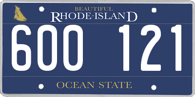 RI license plate 600121