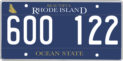 RI license plate 600122