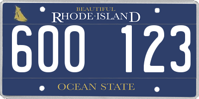 RI license plate 600123