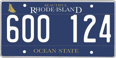 RI license plate 600124