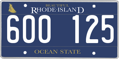 RI license plate 600125