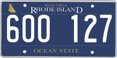 RI license plate 600127