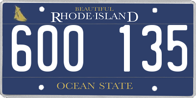 RI license plate 600135