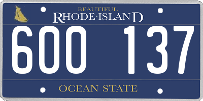 RI license plate 600137