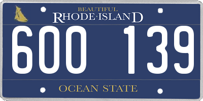 RI license plate 600139