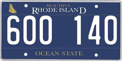 RI license plate 600140