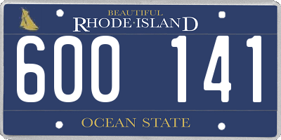 RI license plate 600141