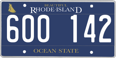 RI license plate 600142