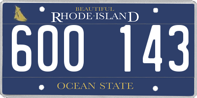 RI license plate 600143