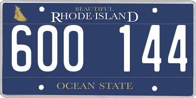 RI license plate 600144