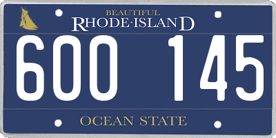 RI license plate 600145