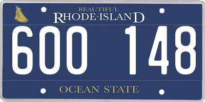 RI license plate 600148