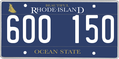 RI license plate 600150
