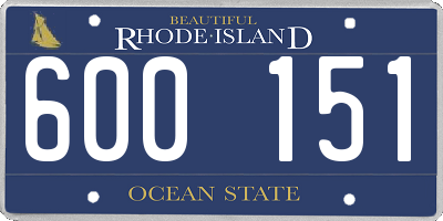RI license plate 600151