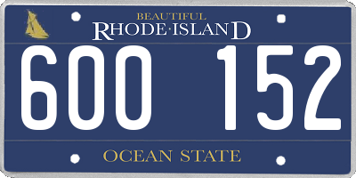 RI license plate 600152