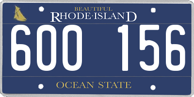 RI license plate 600156