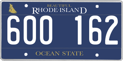 RI license plate 600162
