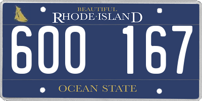 RI license plate 600167