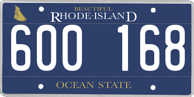 RI license plate 600168