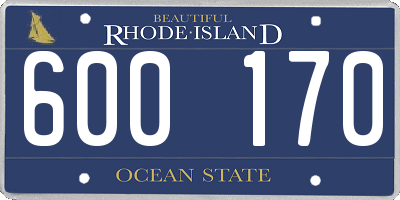 RI license plate 600170