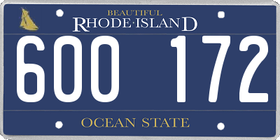 RI license plate 600172