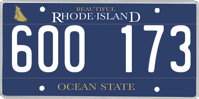 RI license plate 600173