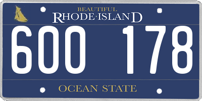 RI license plate 600178