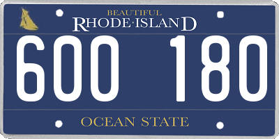 RI license plate 600180