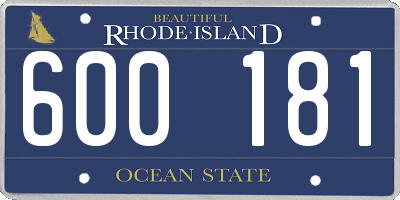 RI license plate 600181