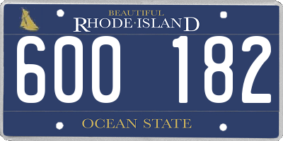 RI license plate 600182