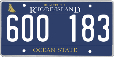 RI license plate 600183