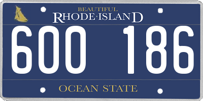 RI license plate 600186