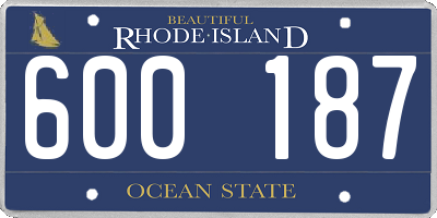 RI license plate 600187