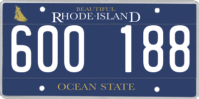 RI license plate 600188