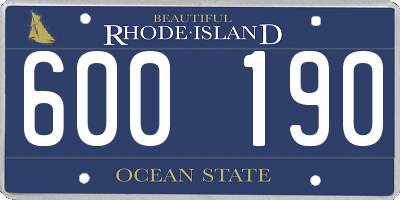 RI license plate 600190