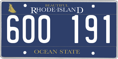 RI license plate 600191