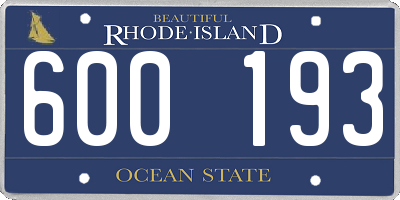 RI license plate 600193