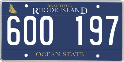 RI license plate 600197
