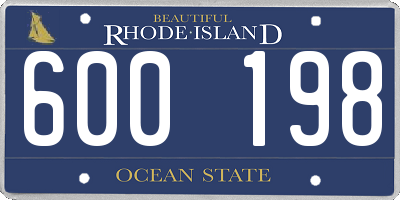 RI license plate 600198