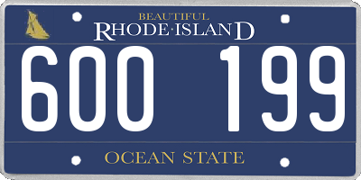 RI license plate 600199