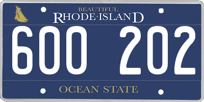 RI license plate 600202