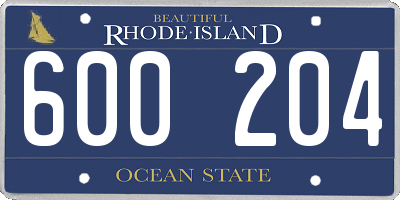 RI license plate 600204