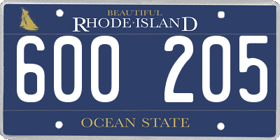 RI license plate 600205