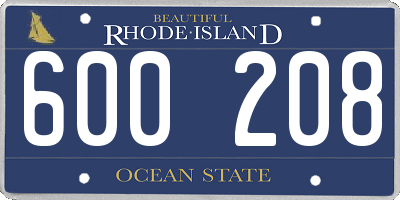 RI license plate 600208