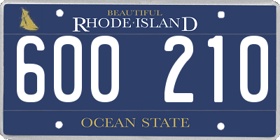 RI license plate 600210