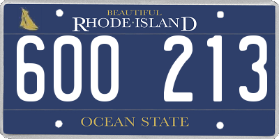 RI license plate 600213